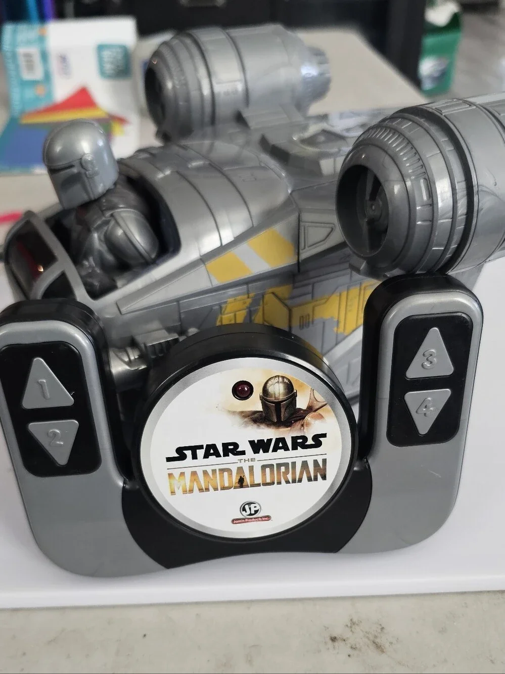 Star Wars The Mandalorian Gray and Yellow Razor Crest Remote Ship